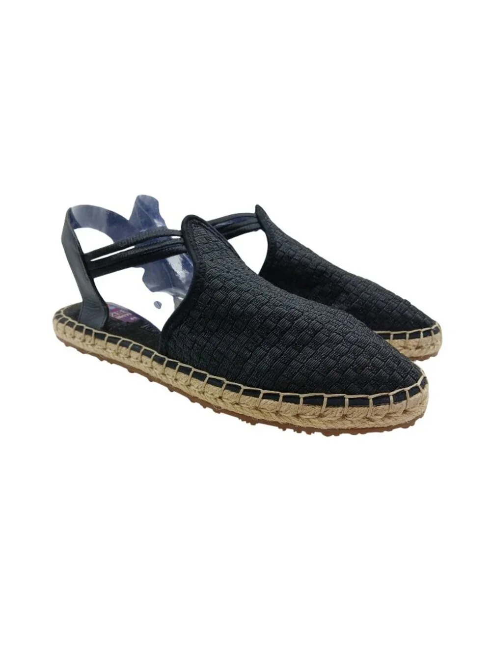 Zee Alexis Womens Black Woven Espadrille Sandals Size 41 US 10.5 Straps Jute